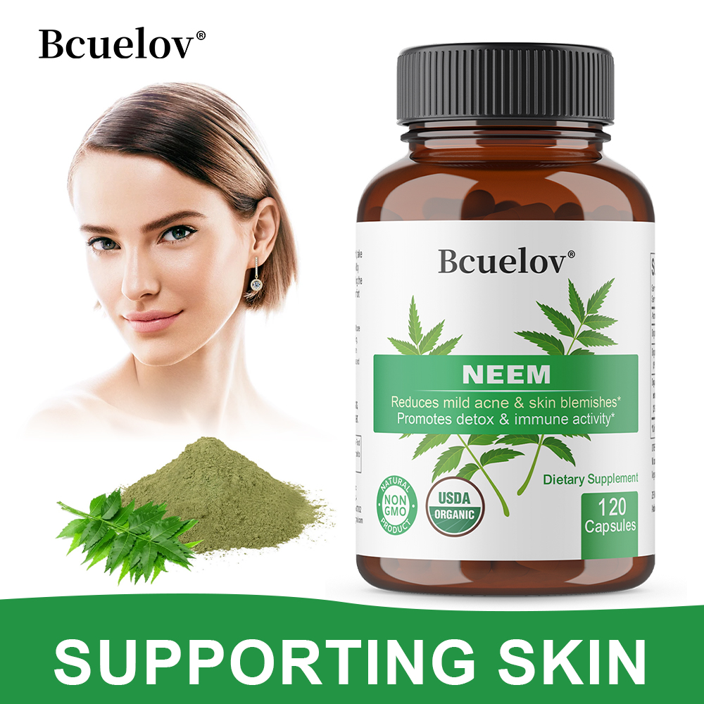 Herbal Wellness In - Capsules de feuilles de Neem biologiques,